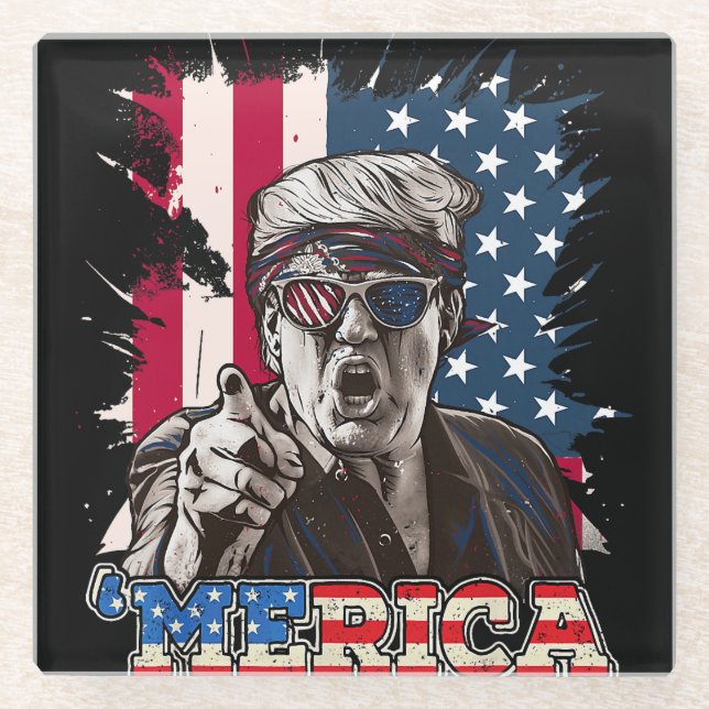 Trump Merica Glasuntersetzer (Vorderseite)