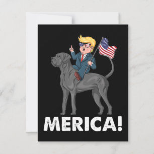 Trump Merica Great Dane Dog American Hero 4. Dankeskarte