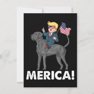 Trump Merica Great Dane Dog American Hero 4. Einladung