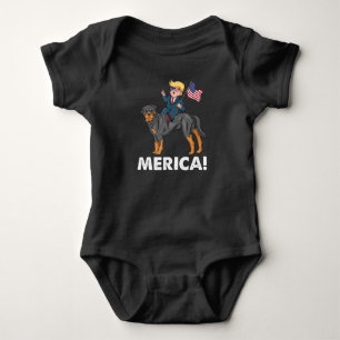 Trump Merica Rottweiler Dog American Hero Baby Strampler