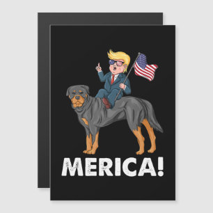 Trump Merica Rottweiler Dog American Hero Magneteinladung