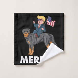 Trump Merica Rottweiler Hund Amerikanischer Held Waschlappen
