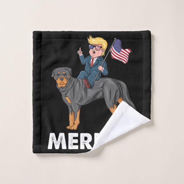 Trump Merica Rottweiler Hund Amerikanischer Held Waschlappen (Waschlappen)