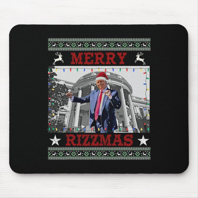 Trump Merrry Rizzmas Funny Humour Trump Dance Ch Mousepad (Vorne)