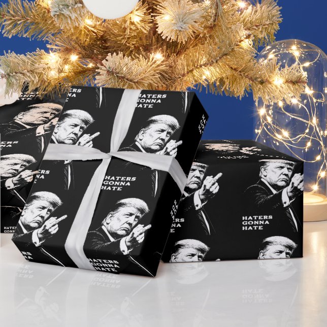 Trump Middle Finger 2026 Meme Funny Geschenkpapier (Feiertage)