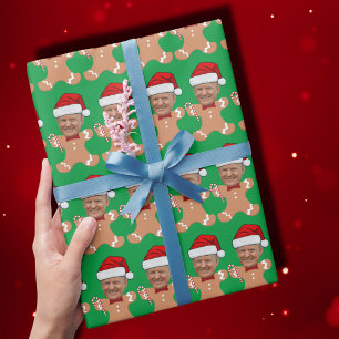 Trump Minimalistisch Custom Face Foto Gingerbrew Geschenkpapier