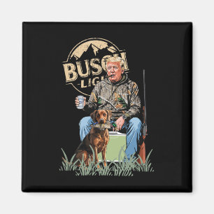 Trump mit der Hundepuppe führt Camouflage der Jagd Magnet