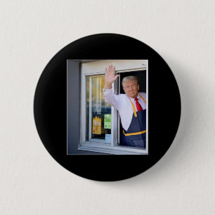 Trump mit Mc Donald Trump Arbeiter stimmt für Trum Button