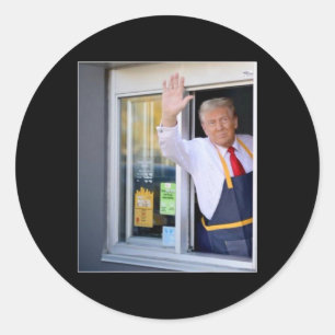 Trump mit Mc Donald Trump Arbeiter Wählen Trump Runder Aufkleber