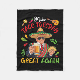 Trump mit Tacos und Bier machen den Taco-Dienstag Fleecedecke
