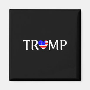 Trump mit United States Flagge Herz  Magnet