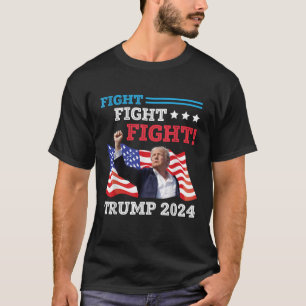 Trump mit US-Flag-Kampf gegen Trump 2024 T-Shirt