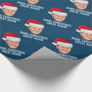 Trump mit Weihnachtsmannmütze - Weihnachten wieder Geschenkpapier