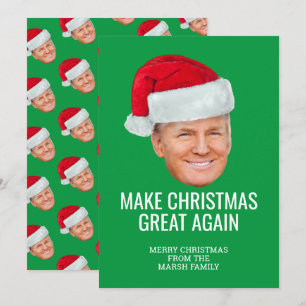 Trump mit Weihnachtsmannmütze - Weihnachten wieder Karte