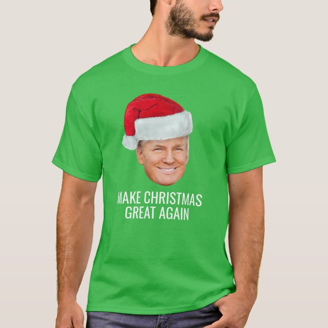 Trump mit Weihnachtsmannmütze - Weihnachten wieder T-Shirt (Vorderseite)