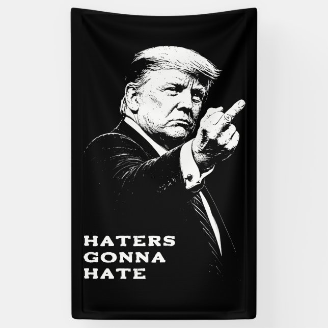 Trump Mittelfinger 2026 Meme Lustig Banner (Vertikal)