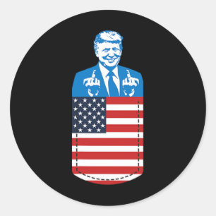 Trump Mittelfinger Tasche 2020 Wahl USA Republikan Runder Aufkleber