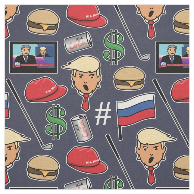 Trump, Money, Burgers, Golf, Russland und Fake New Stoff (Muster)