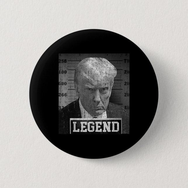 Trump Mugshot Funny Donald Trump Legend Button (Vorderseite)