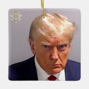 Trump Mugshot Keramikornament
