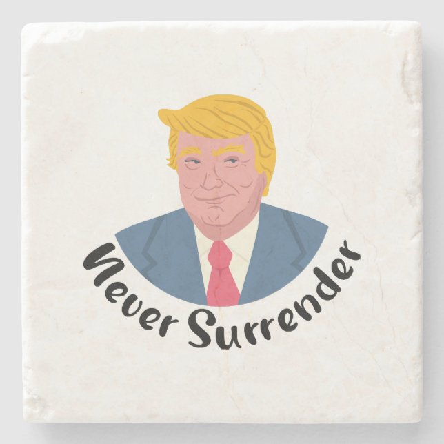 Trump Mugshot nie übergeben Steinuntersetzer (Vorderseite)