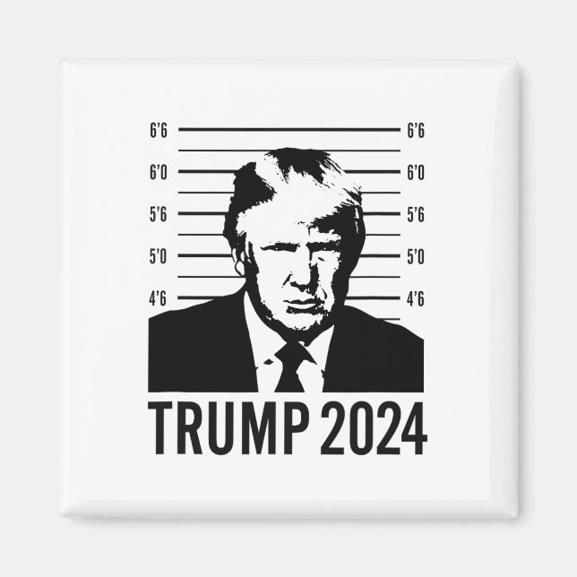 Trump Mugshot Präsident 2024 Magnet (Vorne)