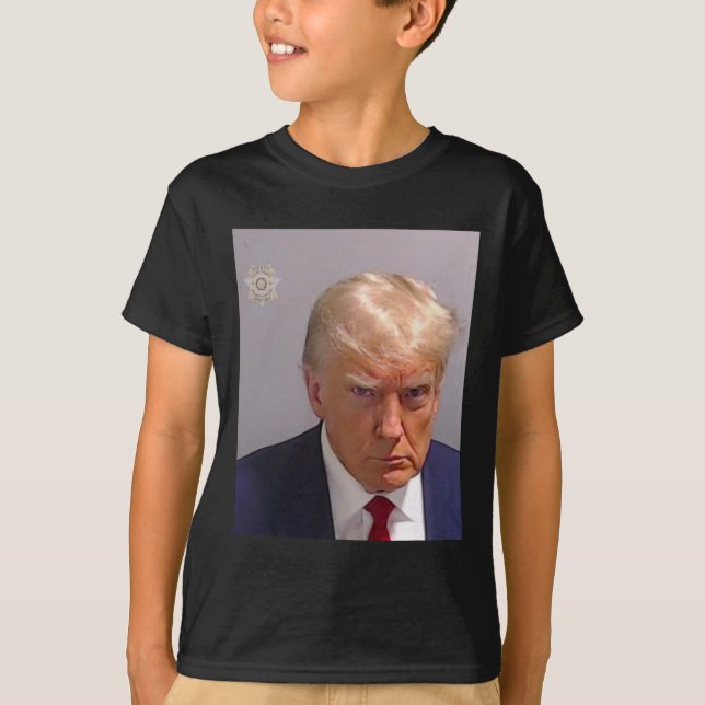 Trump Mugshot T-Shirt - Ikonisch und lustig (Vorderseite)