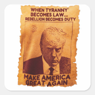 Trump Mugshot T Shirt USA Donald Trump Tasse Shot Quadratischer Aufkleber