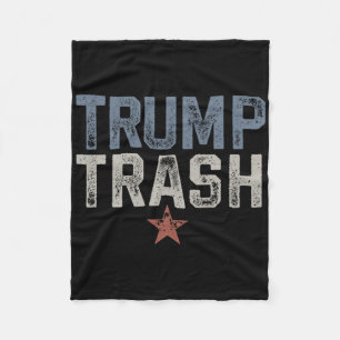 Trump Müll 2025 Retro Abgenutzt Vintage Abfall Fleecedecke