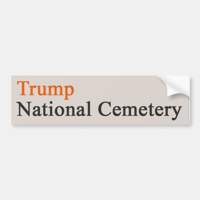 Trump National Friedhof — Beige-Orange Autoaufkleber (Vorne)