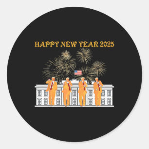 Trump Neues Jahr 2025 Feuerwerk im Weißen Haus Cel Runder Aufkleber