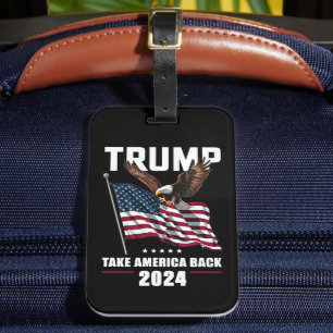 Trump nimmt die amerikanischen Wahlen 2024 zurück Gepäckanhänger