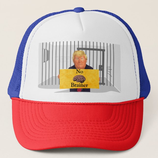 Trump No Brainer Trucker Hat Truckerkappe (Vorderseite)