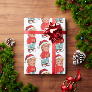 Trump nur ein kalter Typ Weihnachtslustiger Santa  Geschenkpapier