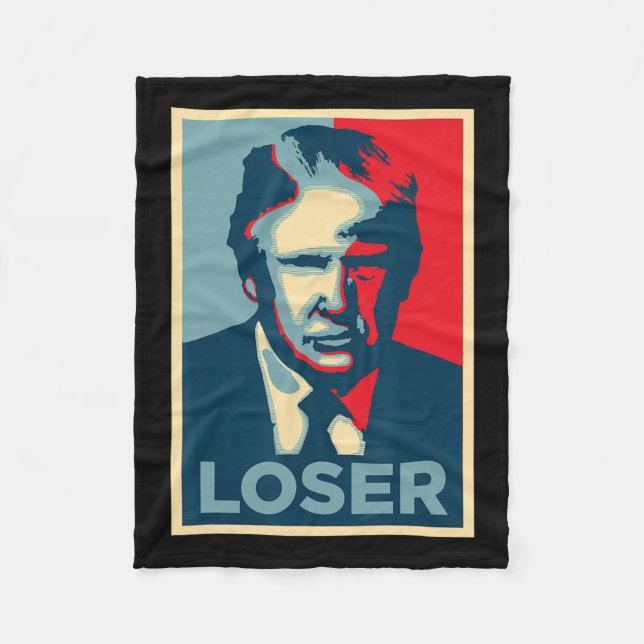 Trump Obama Hope Poster Loser Fleecedecke (Vorderseite)