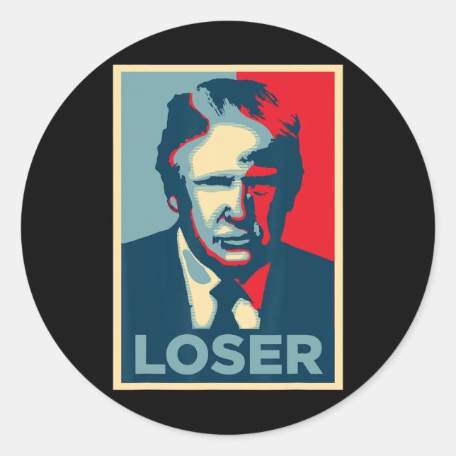 Trump Obama Hope Poster Loser Runder Aufkleber (Vorderseite)