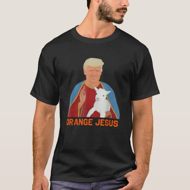 Trump Orange Jesus Funny Meme Christliche Frauen M T-Shirt (Vorderseite)