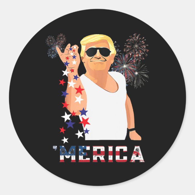 Trump Outfits Runder Aufkleber (Vorderseite)
