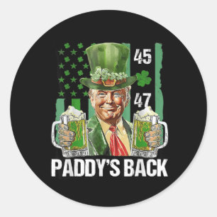 Trump Paddys Back 45 47 St Patricks Da Runder Aufkleber
