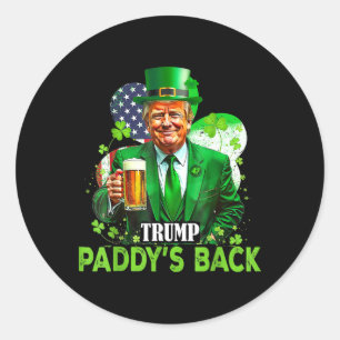 Trump Paddy's Ck St Patricks Day Flag Kleeblatt Ir Runder Aufkleber