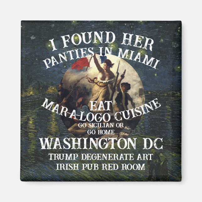 Trump Panties Miami Catholic Church White Magnet (Vorne)