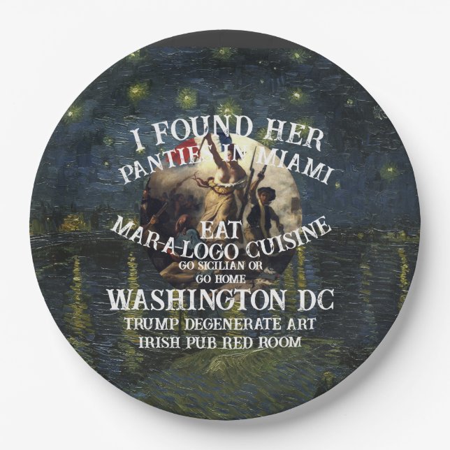 Trump Panties Miami Catholic Church White Pappteller (Vorderseite)