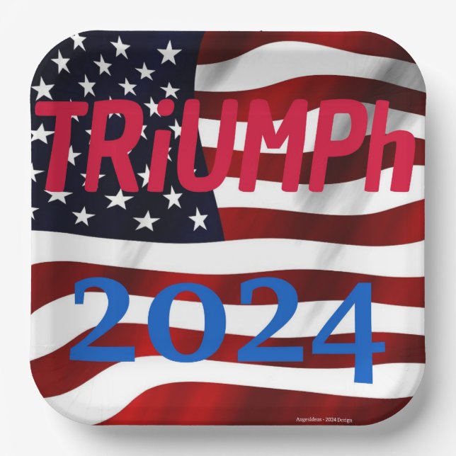 TRUMP-Party-Teller - "TRiUMPh 2024" Pappteller (Vorderseite)