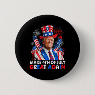 Trump Patriotic Feuerwerk macht 4. Juli Große AG Button