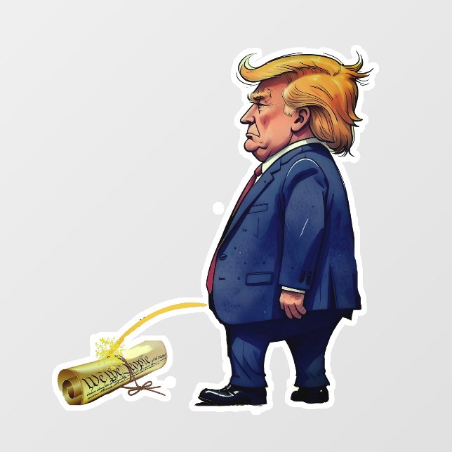 Trump Pech über die Verfassung Fensteraufkleber (Blatt)