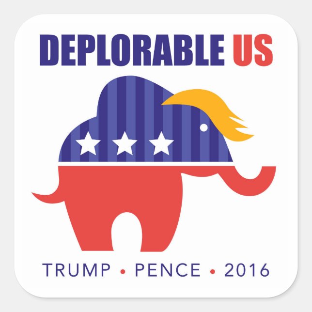 Trump Pence 2016 Elephant Toupee Sticker (Vorderseite)
