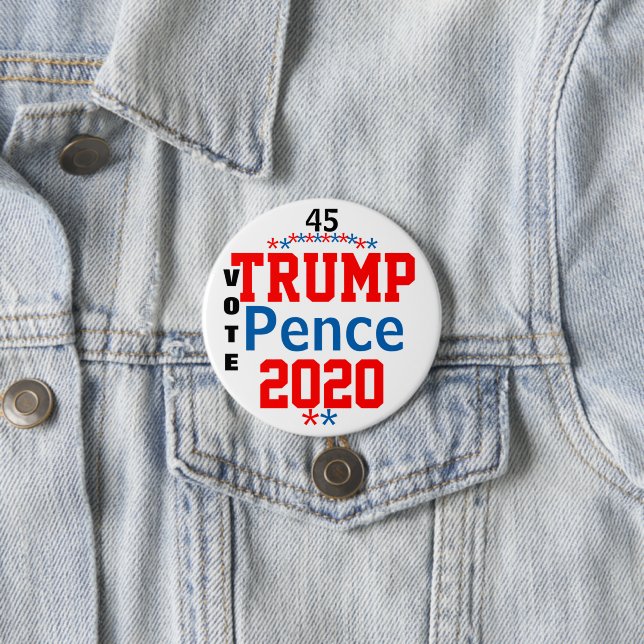 Trump Pence 2020 Red White Blue Button (Beispiel)