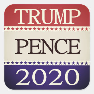 Trump Pence 2020 - rot, weiß und blau populär Quadratischer Aufkleber