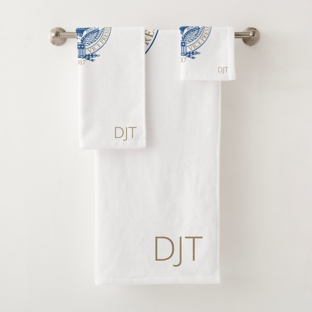 Trump Pence - Amtseinführung Mit Monogramm Badhandtuch Set (Insitu)