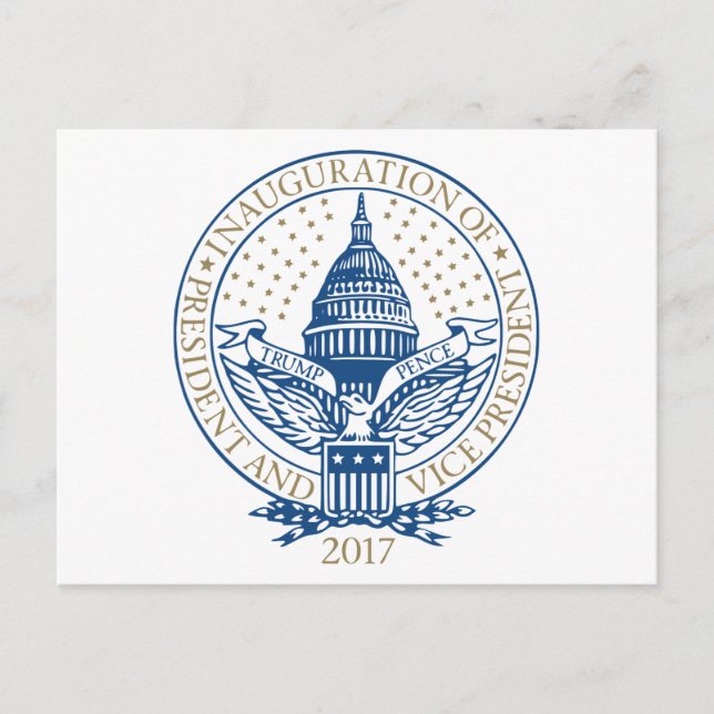 Trump Pence Präsident Einweihung des Logos Postkarte (Vorderseite)